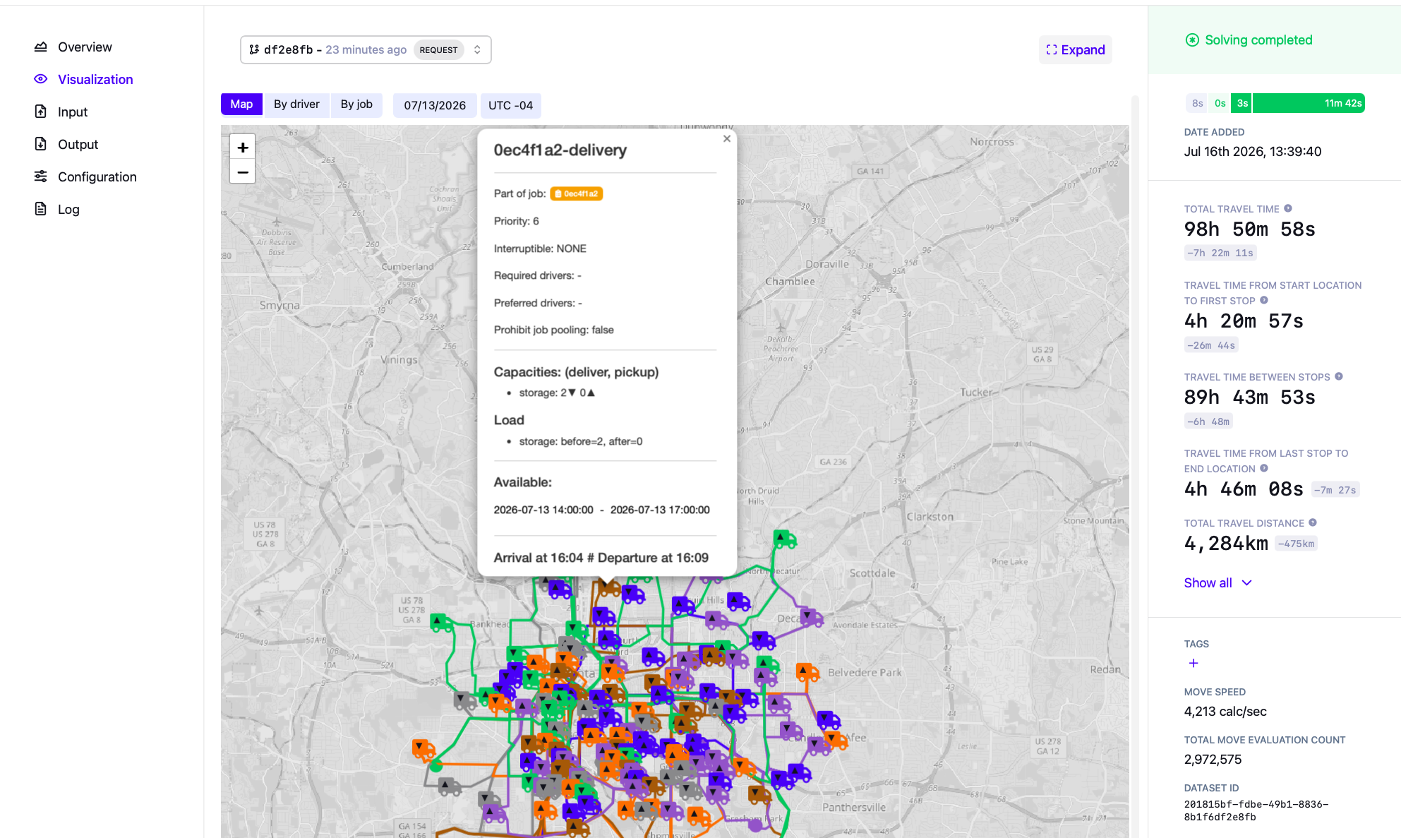 Map view visualization
