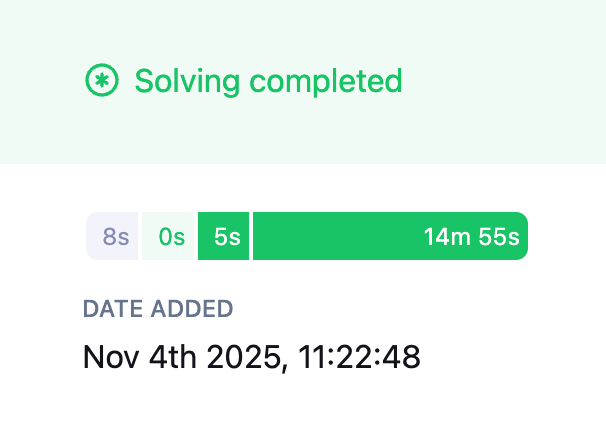 Dataset status and timeline example