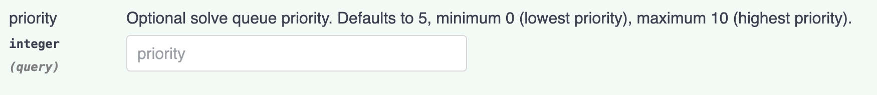 `priority` parameter when submitting datasets