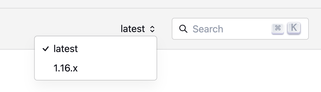Model documentation version switcher